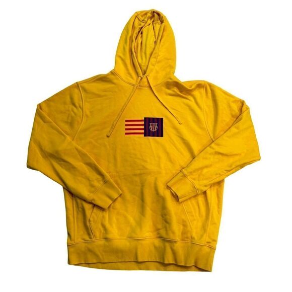 Men’s Barcelona Nike sweater size large yellow - Picture 1 of 3